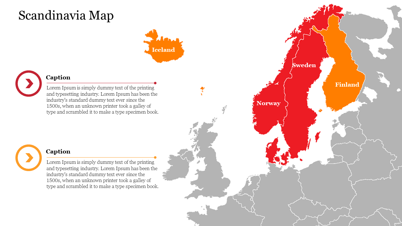 Scandinavia Map PowerPoint Template and Google Slides